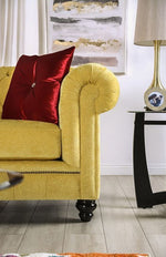 Eliza Royal Yellow Microfiber Loveseat