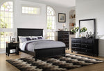 Evelyn Black Wood 6-Drawer Dresser with Mirror