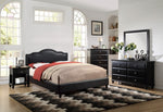 Evelyn Black Wood 6-Drawer Dresser with Mirror