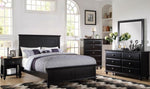 Evelyn Black Wood King Panel Bed