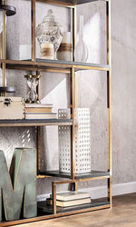 Elvira Gold Metal/Wood Display Shelf