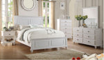 Evelyn White Wood Cal King Panel Bed