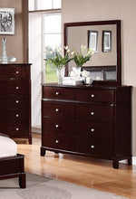 Emilia 6-Pc Cherry Wood/Faux Leather Cal King Bedroom Set