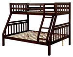 Emilie Dark Walnut Wood Twin/Full Bunk Bed