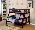 Emilie Dark Walnut Wood Twin/Full Bunk Bed