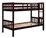 Emilie Dark Walnut Wood Twin/Twin Bunk Bed