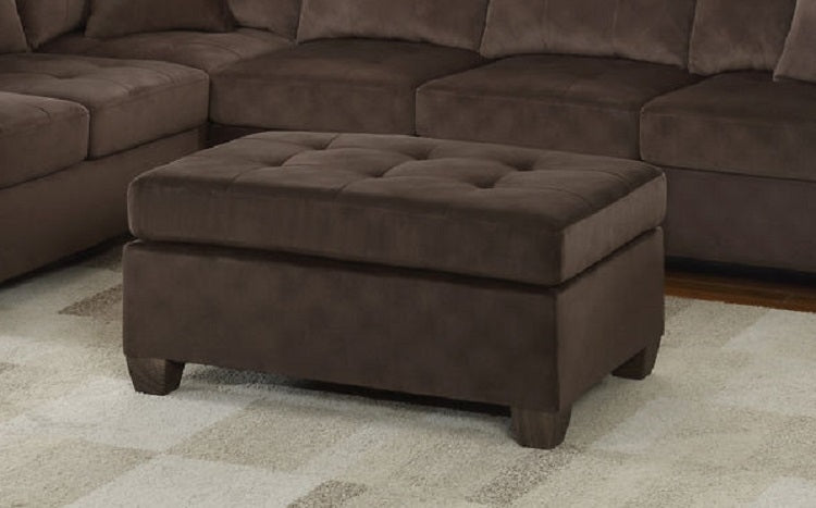 Emilio Chocolate Fabric Ottoman