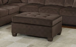 Emilio Chocolate Fabric Ottoman