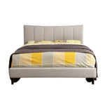 Ennis Contemporary Beige Fabric Queen Bed