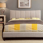 Ennis Contemporary Beige Fabric Queen Bed