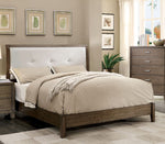 Enrico I Gray Leatherette/Wood King Bed