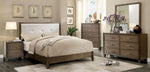 Enrico I Gray Leatherette/Wood King Bed