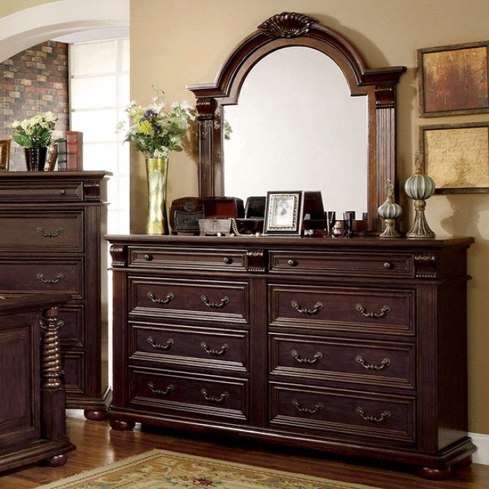 Esperia Brown Cherry Dresser with Mirror