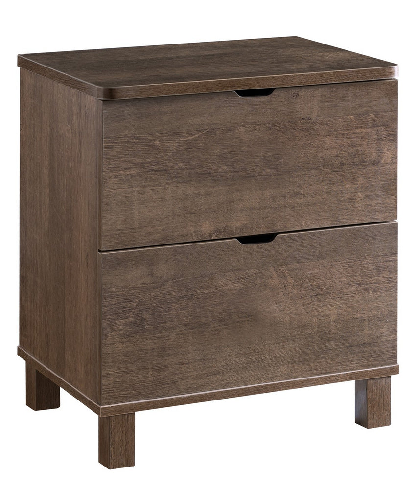 Essence Hazelnut Wood Finish 2-Drawer Nightstand