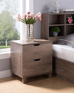 Essence Hazelnut Wood Finish 2-Drawer Nightstand