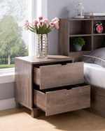 Essence Hazelnut Wood Finish 2-Drawer Nightstand