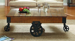 Factory Rustic Brown Wood/Black Metal Coffee Table