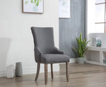 Fanny 2 Dark Gray Linen Fabric Side Chairs