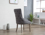 Fanny 2 Dark Gray Linen Fabric Side Chairs