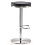 Fano Black Vegan Leather Adjustable Bar Stool