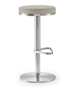 Fano Light Grey Vegan Letaher Adjustable Bar Stool