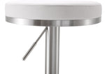 Fano White Vegan Leather Adjustable Bar Stool