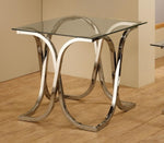 Fausta 2-Pc Clear Glass/Nickel Finish Coffee Table Set