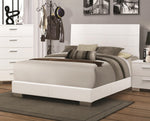 Felicity Glossy White Wood King Panel Bed