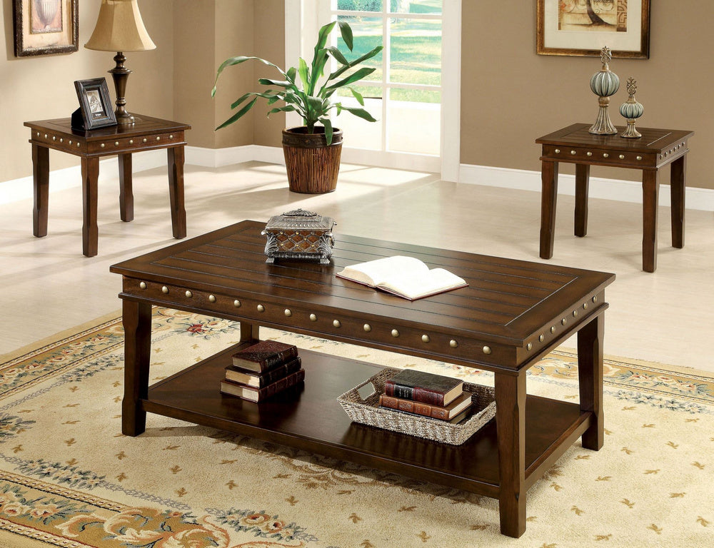 Fenwick 3-Pc Walnut Wood Table Set