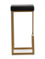 Ferrara 2 Black Vegan Leather/Gold Steel Bar Stools