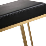 Ferrara 2 Black Vegan Leather/Gold Steel Bar Stools