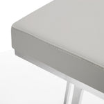 Ferrara 2 Light Grey Vegan Leather/Steel Bar Stools