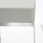 Ferrara 2 Light Grey Vegan Leather/Steel Bar Stools