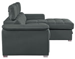 Ferriday 2-Pc Gray Fabric RAF Sectional w/Pull-Out Bed