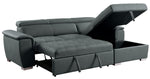 Ferriday 2-Pc Gray Fabric RAF Sectional w/Pull-Out Bed