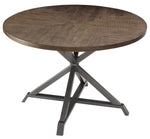 Fideo Burnished Finish Wood/Metal Round Dining Table