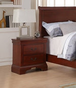 Fiona 3-Pc Cherry Wood Twin Bedroom Set with Sleigh Bed