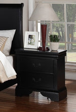 Fiona 3-Pc Black Wood Full Bedroom Set with Sleigh Bed