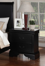 Fiona 6-Pc Black Wood Cal King Bedroom Set with Sleigh Bed