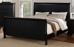 Fiona 6-Pc Black Wood Queen Bedroom Set with Sleigh Bed