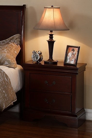 Fiona Cherry Wood 2-Drawer Nightstand