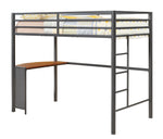 Fisher Gunmetal Twin Workstation Loft Bed with Full Bed