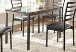 Flannery Black Faux Marble/Metal Dining Table