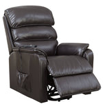 Flip Dark Brown Leatherette Power Recliner