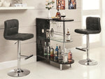 Aila Contemporary 2 Black Leatherette Adjustable Bar Stools