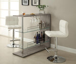 Aila Contemporary 2 White Leatherette Adjustable Bar Stools