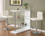 Aila Contemporary 2 White Leatherette Adjustable Bar Stools