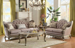 Florentina Taupe Silk-Like Fabric Loveseat