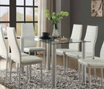 Florian White Glass/Metal Dining Table