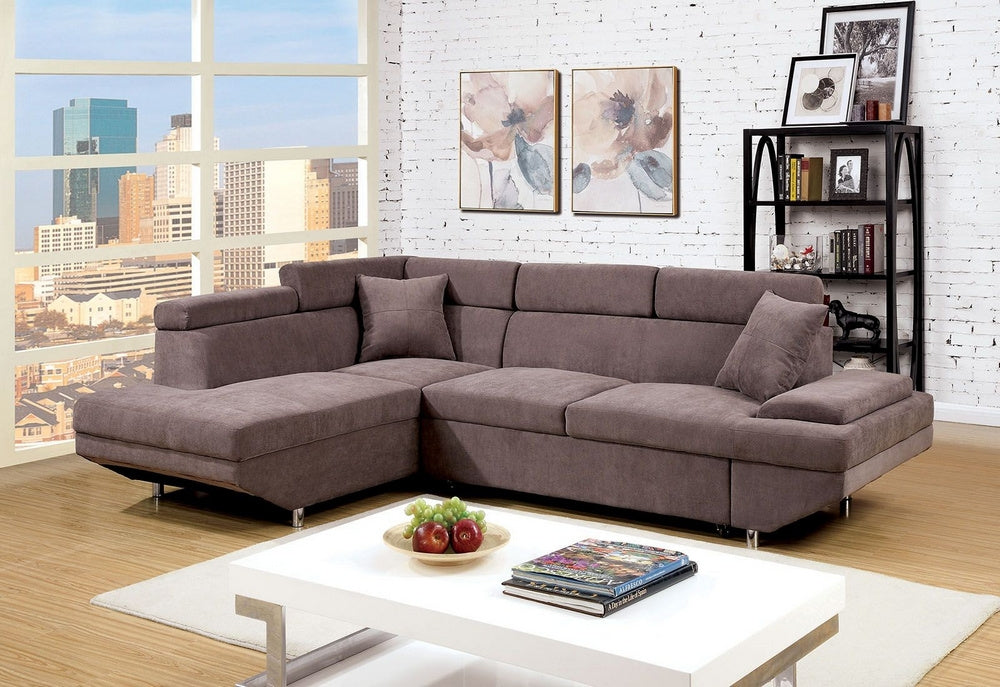 Foreman Brown Fabric LAF Sectional w/ Sleeper